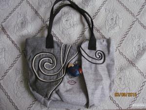 Сумка холщовая с карманами на молнии