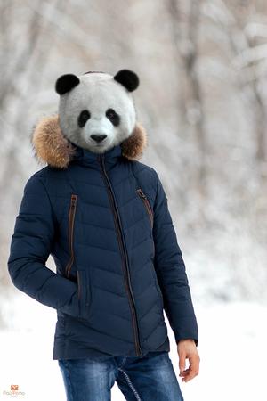 Мужская куртка с мехом енота