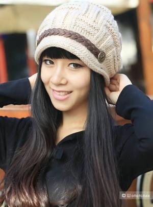 Шапка-берет вязаная