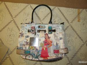 Сумка молодежная с цветным принтем дешевая