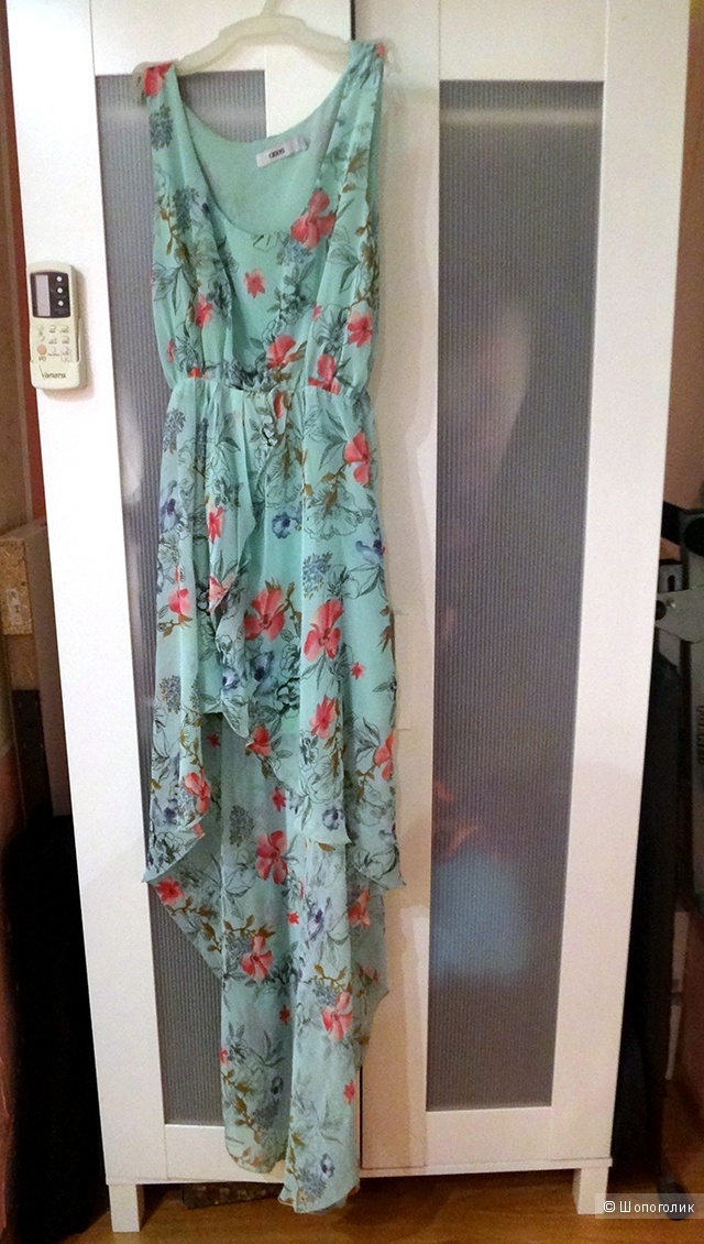 Красивый сарафан ASOS мятного цвета короткий со шлейфом