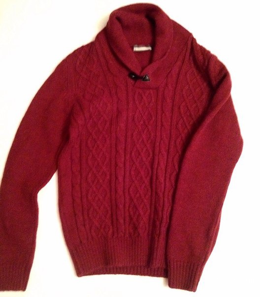 Свитер крупной вязки бордовый