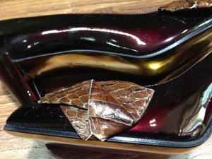 Christian Lacroix туфли от кутюр класса "люкс" с бантами из кожи змеи р.38