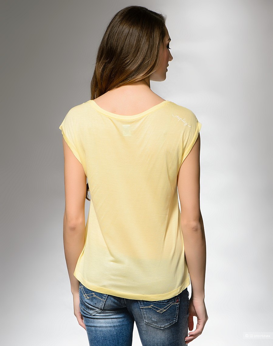 Replay жёлтая ассиметричная футболка, М