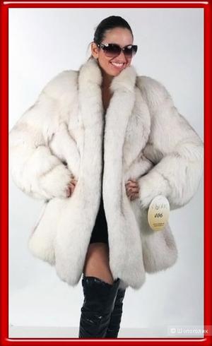 Итальянская шуба из натурального голубого песца Elsafur разм. 46-48 (L)