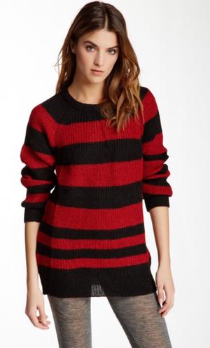 Новый IRO BLACK & RED STRIPED BARBARA SWEATER