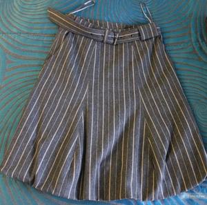 Юбка серая в бежевую полоску, ЛЕНА МАКАШОВА на 42-44