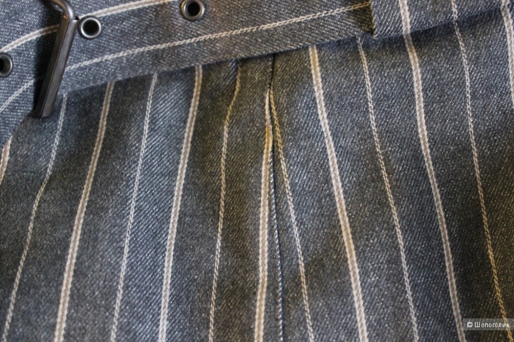 Юбка серая в бежевую полоску, ЛЕНА МАКАШОВА на 42-44