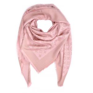 Платок Louis Vuitton Monogram розовый с золотом