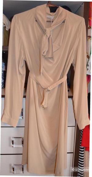 Продаю платье фирма Stefanel, новое, покупала в Италии, цвет беж, шелк
