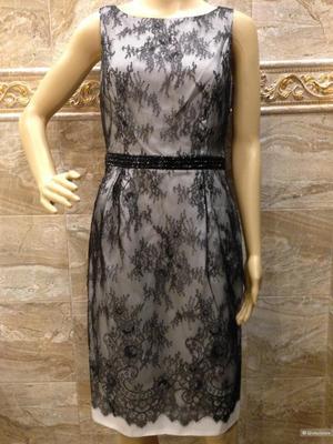 Carmen Marc Valvo дизайнерское платье с французским кружевом р.44-46