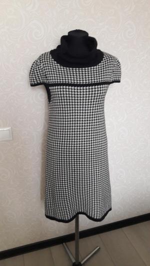 Платье с принтом "гусиная лапка"