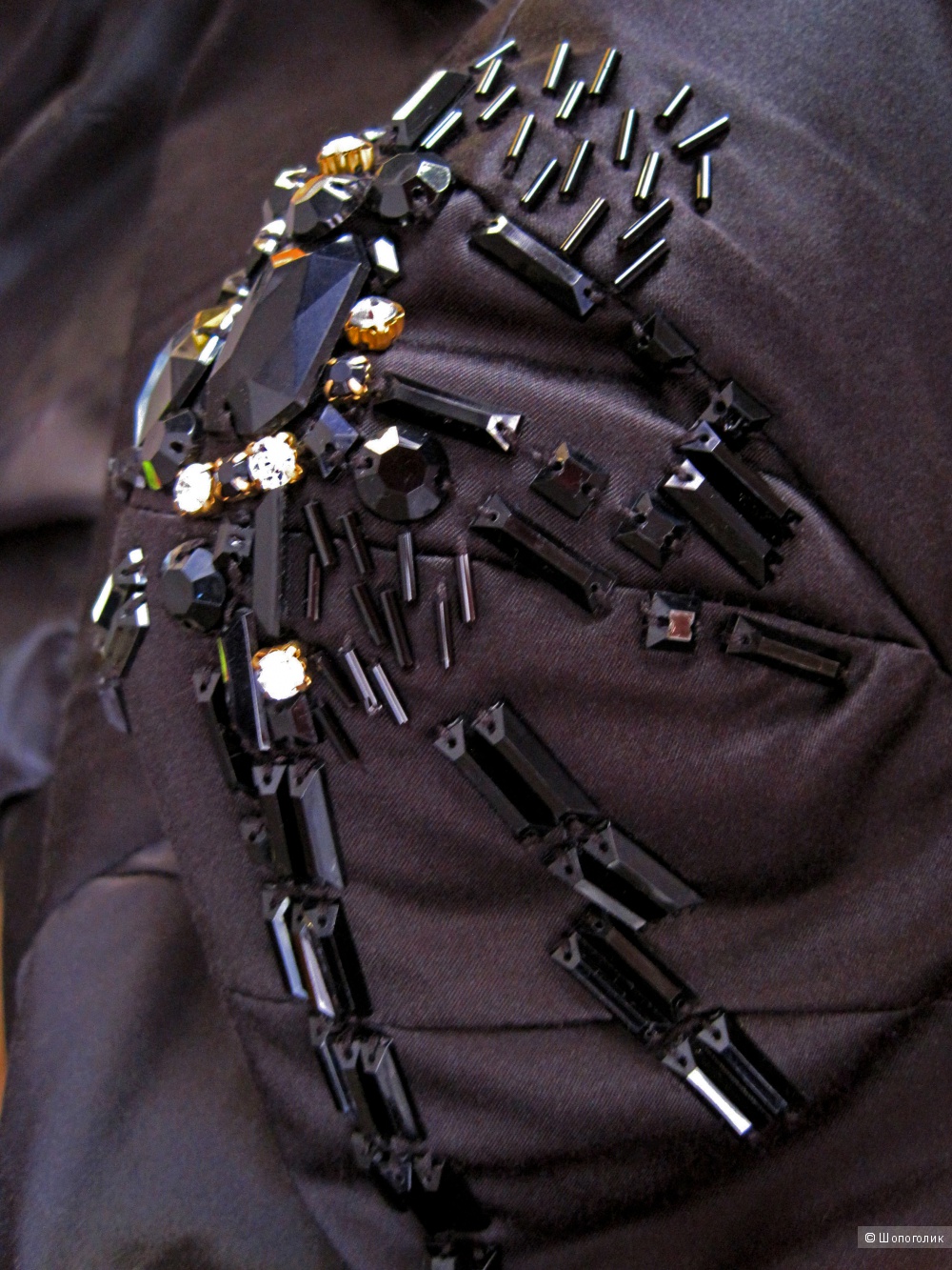 Черный атласный удлиненный пиджак с подплечниками Arrogant Cat London