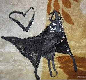 Набор эротичных чёрных стрингов