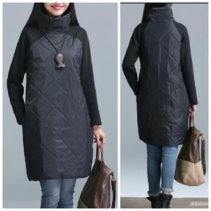 Стеганное теплое платье-водолазка