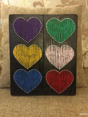 String Art панно "Сердца"