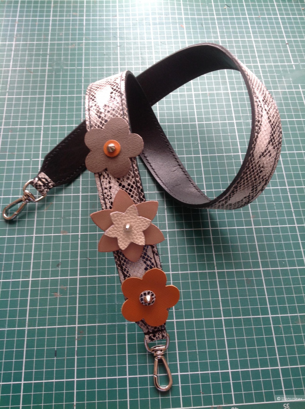 Декоративный сменный ремень для сумки, кожа.