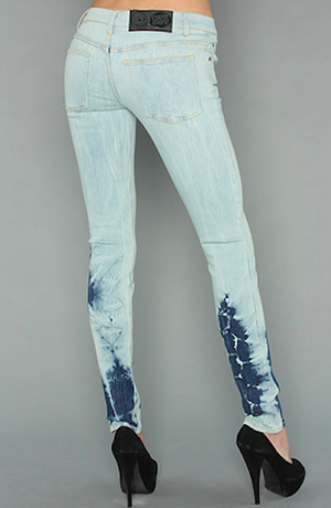 Cheap Monday The Zip Low Jean in Batik Blue Джинсы синие зауженные Размер 26/32