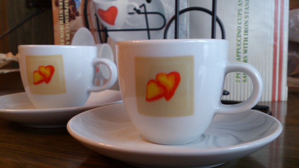 Чашечки для эспрессо, 50 мл, 2 шт на металлической подставке