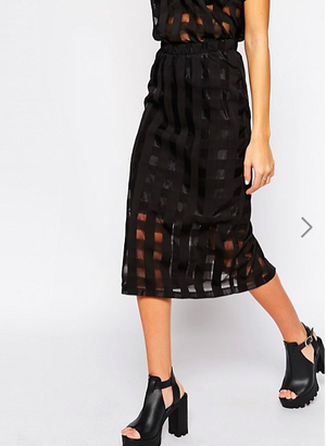 Черная юбка миди Motel Himalayan (8 UK)