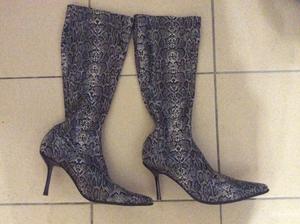 Итальянские сапоги чулки "под рептилию"
