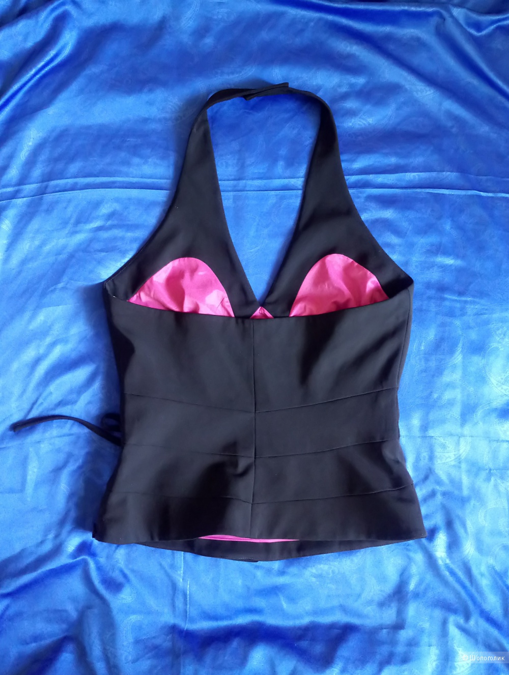 Топ OASIS чёрный с открытыми плечами размер М