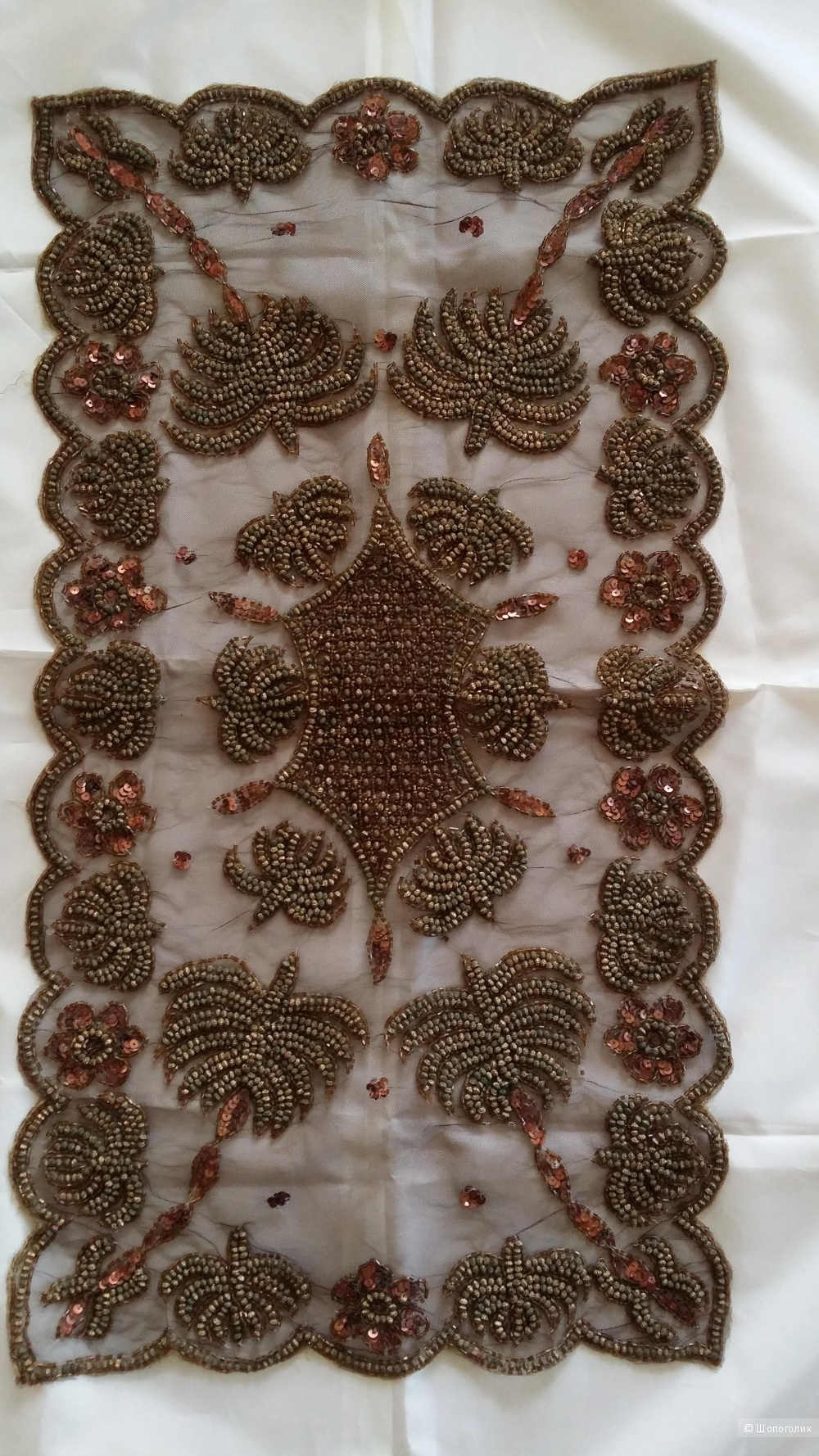 Салфетка, вышитая бисером ручной работы, Индия