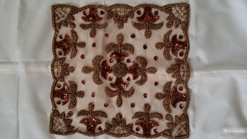 Салфетка, вышитая бисером ручной работы, Индия