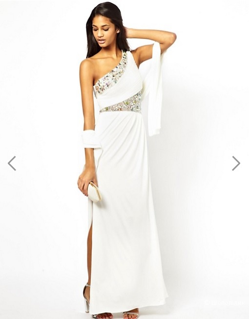 Белое платье макси Forever Unique для торжественного случая, размер 42-44