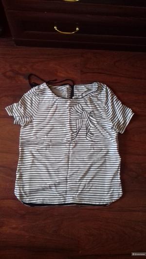 Блузка Zolla c коротким рукавом с принтом в полоску