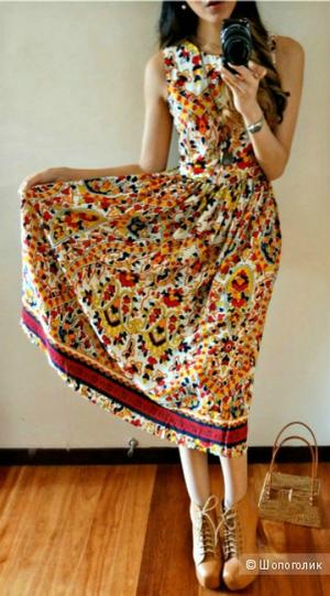 Новое вискозное летнее миди платье с каймой  Асос р.14UK (48)