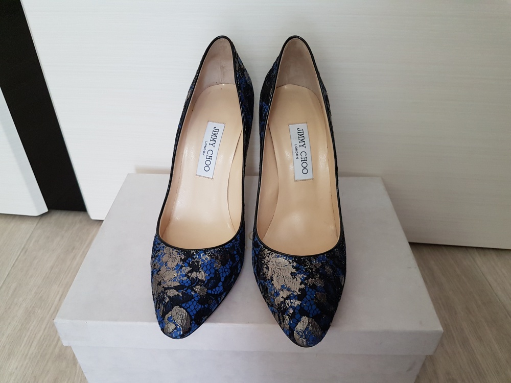 Туфли Jimmy Choo, натуральная замша + кружево, размер 39-39.5