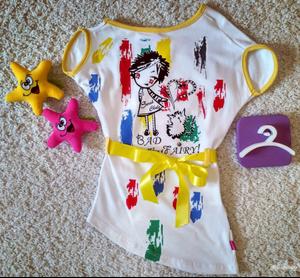 Футболка с ассиметричным кроем Sarah Chole (Италия). Размер 5-6 лет.