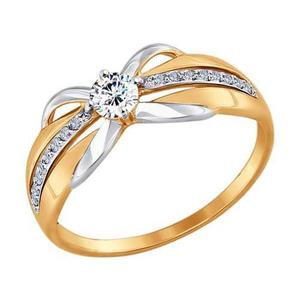 Золотое кольцо с фианитами Sokolov размер 17 новое