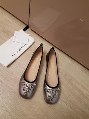 Серебряные балетки Marc Jacobs с заклепками, 1ая линия бренда, размер 37.5-38