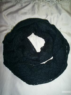 Шерстяной, ажурный шарф-снуд.