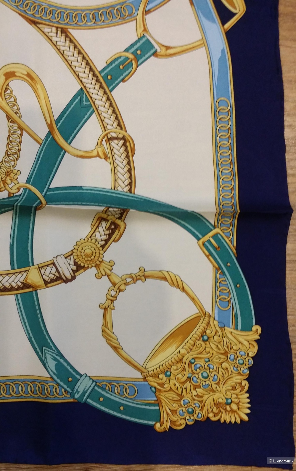 Шелковый (100%) платок Frantelli,  90 х 90 см, с красивым принтом ,Италия