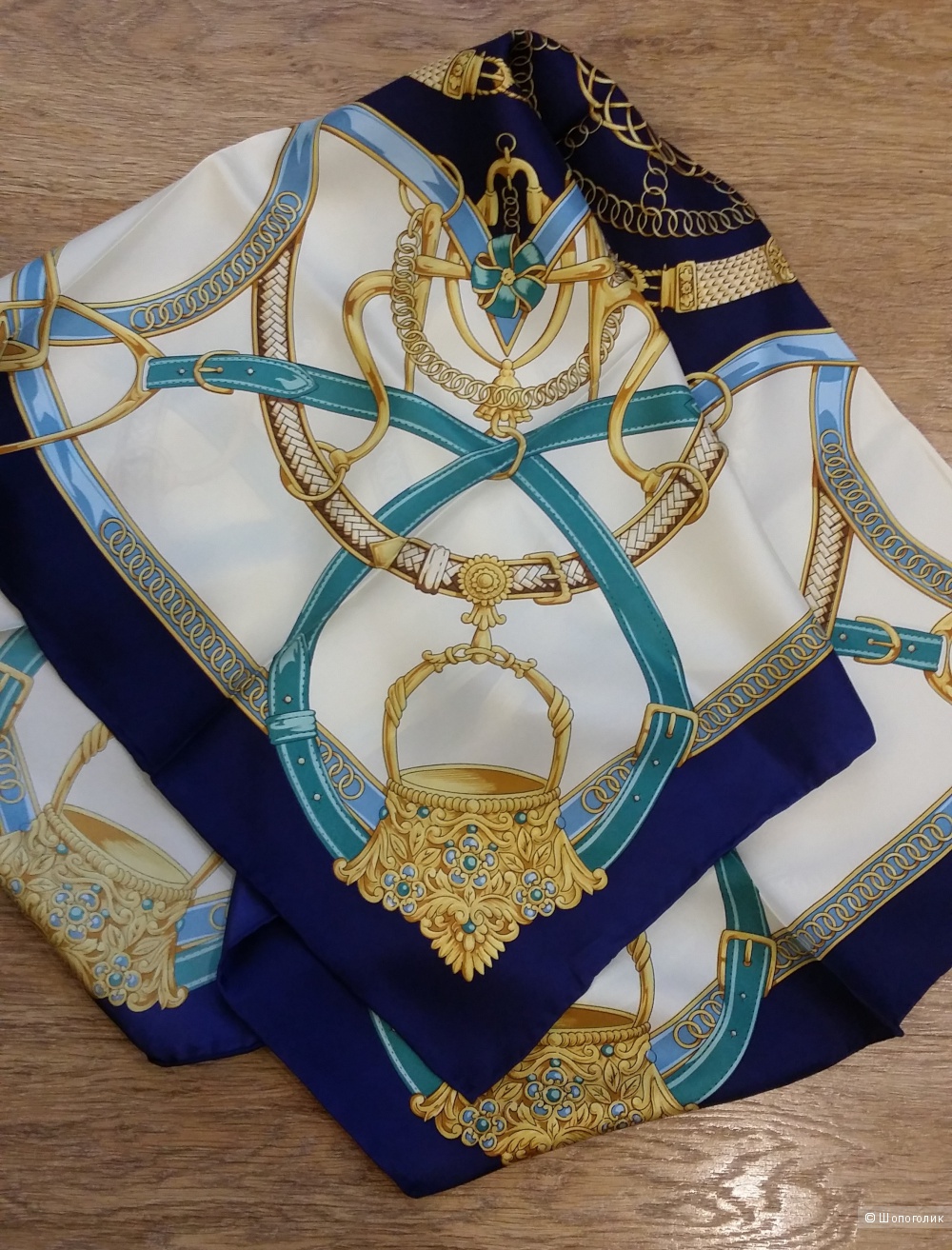 Шелковый (100%) платок Frantelli,  90 х 90 см, с красивым принтом ,Италия