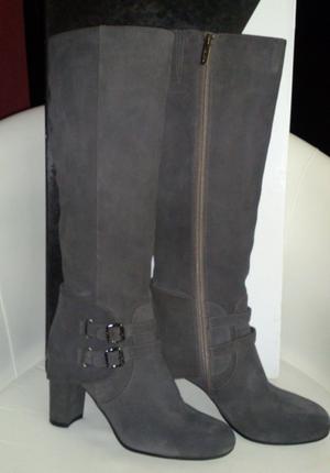 Сапоги замшевые тёмно-серые  ALBA, размер 38