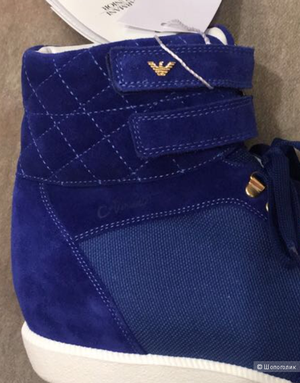 ARMANI шикарные замшевые высокие кроссовки  р.40 Новые.Оригинал