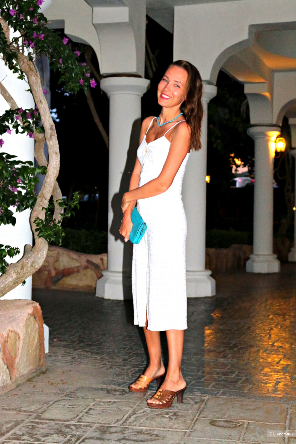 Белый сарафан Lime из хлопкового кружева, размер xs