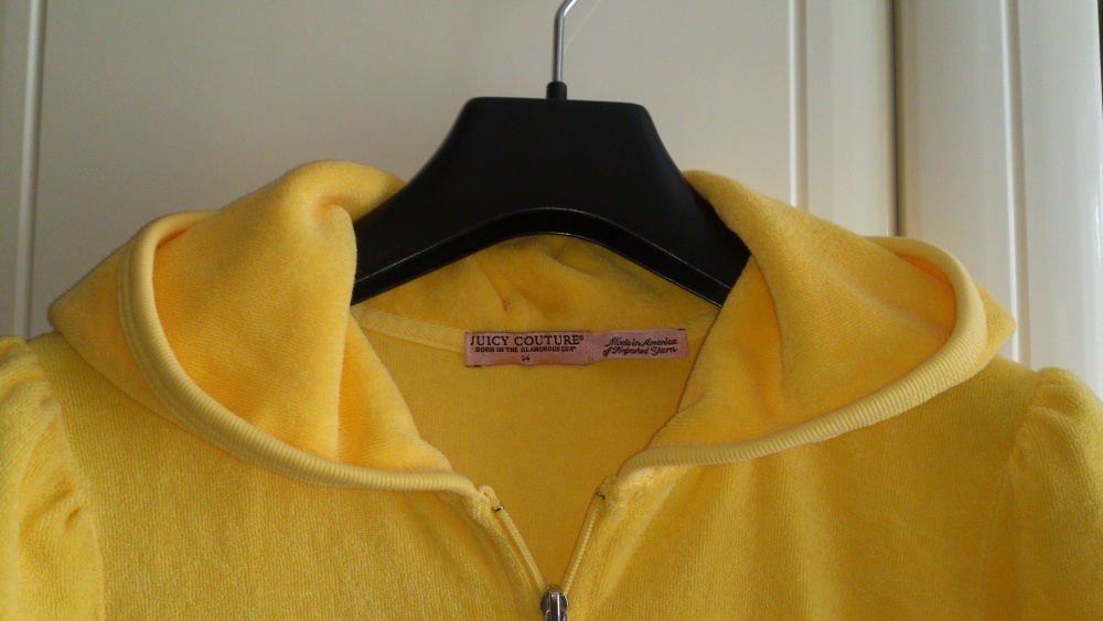 Толстовка махровая желтая JUICY COUTURE, размер 14 (ам) = XS-S = 40-42 (рос)