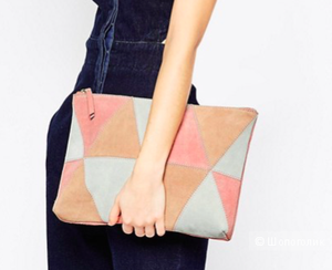 Клатч разноцветный замшевый ASOS 33смx23см