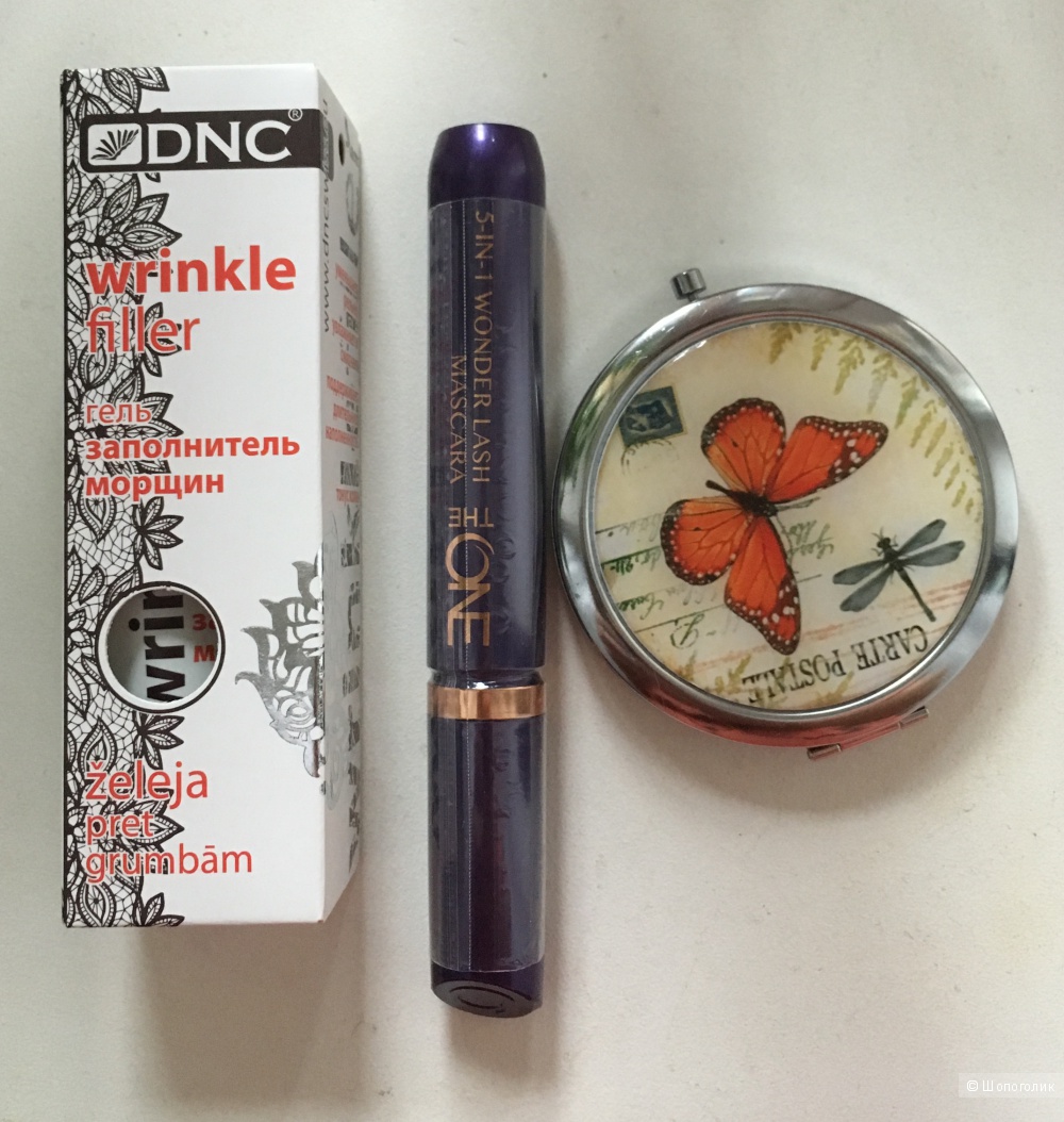 Косметический сет: тушь для ресниц The One, гель заполнитель морщин DNC и зеркальце/ 8/20 мл.