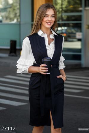 Офисный сарафан в полоску