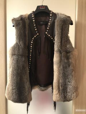 Жилет FERRUCCI мех/кожа   размер 44-46-48