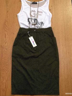 Сет из 3-х вещей:Юбка Les Copains +Футболка GF Ferre + бусы  размер 42-44