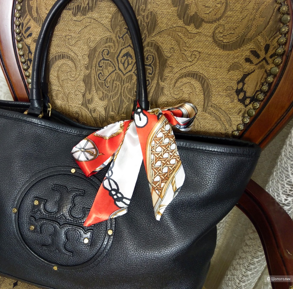 Шелковая повязка-шарфик для сумок, на голову, волосы, шею разноцветная, 4,5 см*87 см.