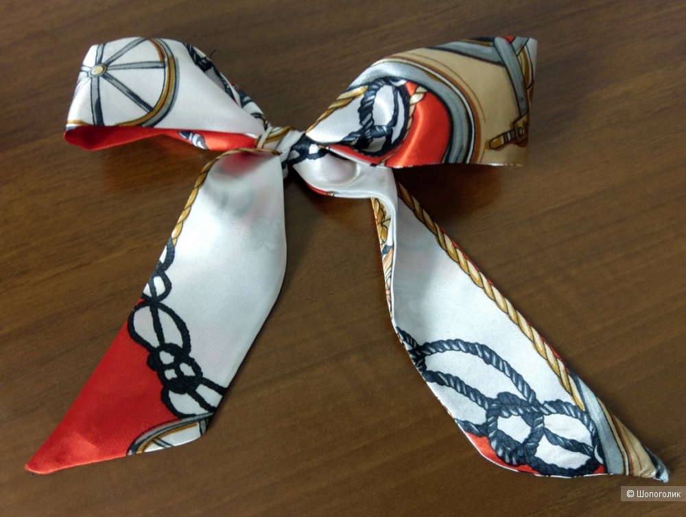 Шелковая повязка-шарфик для сумок, на голову, волосы, шею разноцветная, 4,5 см*87 см.