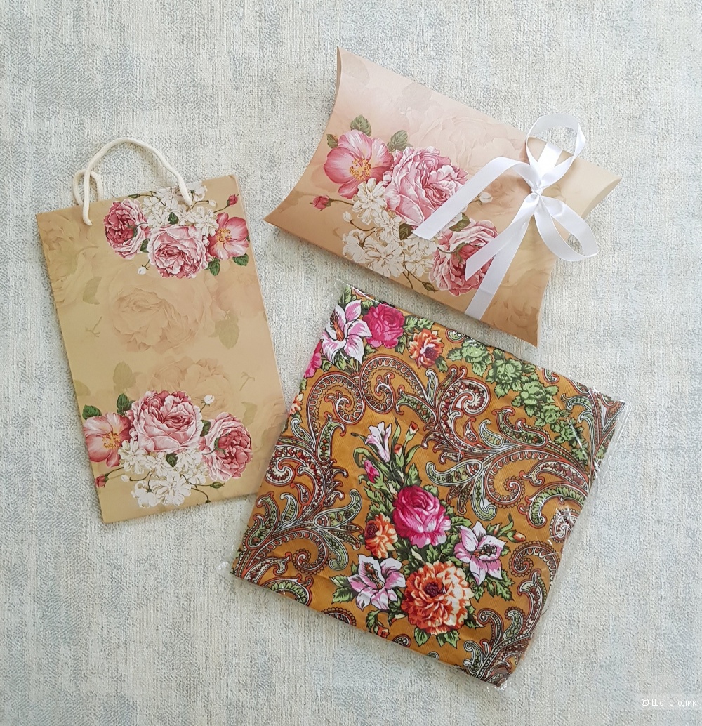 Павловопосадский платок 130х130см